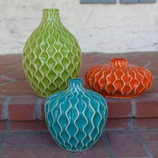 IMAX Agatha Ceramic Vases   Set of 3   Table Vases