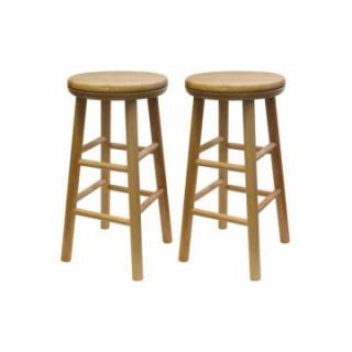 Winsome 24 in. Swivel Beech Counter Stools   Set of 2   Bar Stools