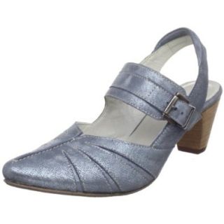 Fidji Women's E783 Round Jane Pump,Metallic Blue,35 EU (US Women's 4.5 M) Shoes