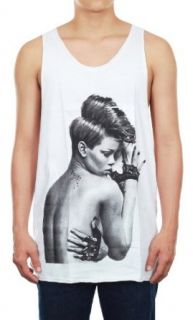 Rihanna Hip Hop Superstar New White Cotton Men's Music Tank Top Vest Size L at  Men�s Clothing store