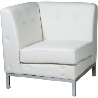 Office Star Wall Street Corner Chair   White   Accent Chairs