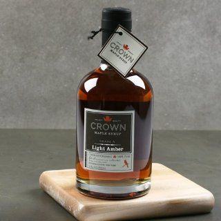 Organic New York Maple Syrup by Crown Maple Farm   Light Amber (12 ounce)  Grocery & Gourmet Food