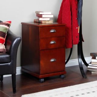 The 3 Drawer Mobile Filing Cabinet   Dark Cherry   File Cabinets