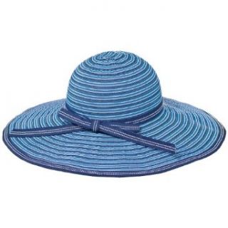 Ribbon Crusher Travel Hat   5 inch brim   HS360 (Blue stripes)