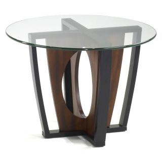 Armen Living Decca Round Glass Top End Table   End Tables
