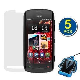 BIRUGEAR 5 Pack Crystal Clear Screen Protector for Nokia 808 PureView with *Screen Cleaner Strap* Cell Phones & Accessories