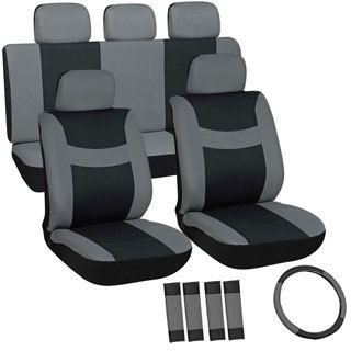 Oxgord Grey 17 piece Car Seat Cover Automotive Set