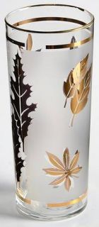 Libbey   Rock Sharpe Golden Foliage Cooler   Stem 3003, Gold Leaves On Frosted B