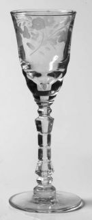 Rock Sharpe Halifax Cordial Glass   Stem 3005,Gray Cut Floral
