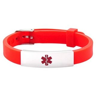 Hope Paige Medical ID Rubber Watch Band Style Adjustable Bracelet   Red