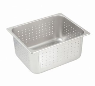 Winco Half Size Steam Table Pan, 6 in Deep, Perforated, Stainless