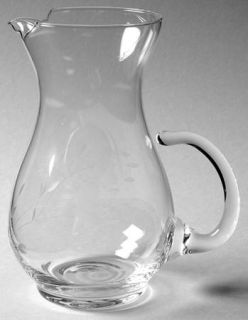 Princess House Crystal Heritage Pitcher w/Ice Lip   Gray Cut Floral Design,Clear
