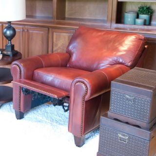 Garret Top Grain Leather Reclining Chair   Recliners