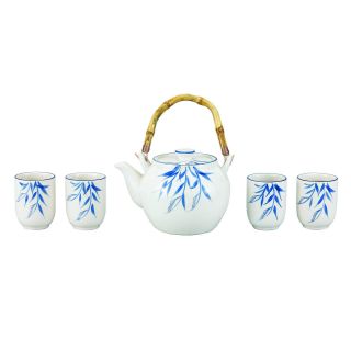 Old Dutch Cream Bamboo Grove 5 pc. Porcelain 54 oz. Tea Set   Teapot Sets
