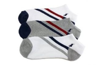 Polo Ralph Lauren Men's 3 Pack Diagonal Stripe Quarter Socks (Sock 10 13 Fits 6 12.5, White/Grey Assorted) at  Men�s Clothing store