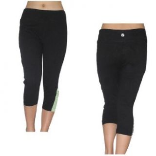 Bally Total Fitness Womens Skinny Leggings / Yoga Capri Pants Large Black Clothing