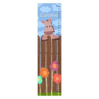 Horse on Fence Personalized Canvas Growth Chart   10W x 39H in.   Kids and Nursery Wall Art