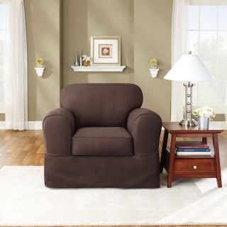 Sure Fit Twill Supreme Two Piece Chair Slipcover   Chair Slipcovers