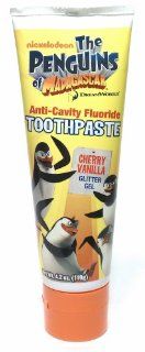 Nickelodeon the Penguins of Madagascar Anti cavity Fluoride Toothpaste Cherry Vanilla 4.2 Oz. (1 Tube) Health & Personal Care