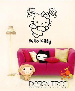 HELLO KITTY Vinyl wall art Inspirational quotes and saying home decor decal sticker ~MATTE BLACK~   Home Decor Products