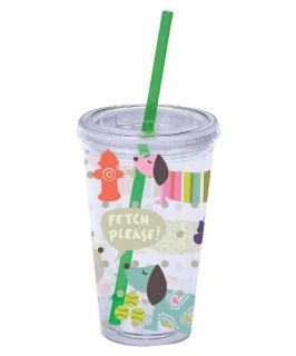 Boston Warehouse Dog Lover 16 oz. Insulated Tumbler with Straw   Outdoor Drinkware