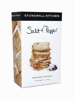 Stonewall Kitchen Salt and Pepper Crackers, 5 Ounce Boxes (Pack of 3)  Flatbread Crackers  Grocery & Gourmet Food
