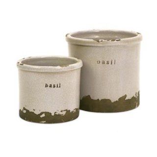 IMAX Basil Sage Pots, Set of 2   Decorative Bowls