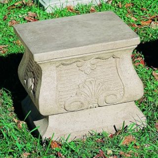 Campania International Square Shell Cast Stone Pedestal For Urns and Statues   Garden Decor