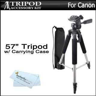 57 Camcorder Tripod w/ Carrying Case For Sony HDR CX220, HDR CX230, HDR CX290, HDR PJ230, HDR CX380, HDR PJ380, HDR CX430V, HDR PJ430V, HDR TD30V, HDR PJ650V, HDR PJ790V, HDR CX330, HDR CX900, HDR PJ810, HDR PJ540, HDR PJ340 HD Camcorder  Camera & Pho