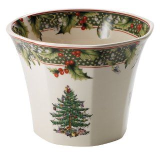 Spode Christmas Tree 2006 Annual Star Border Cache/Poinsettia Pot Kitchen & Dining