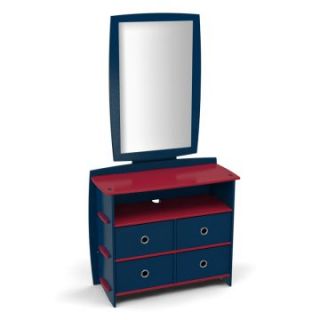 Legare 36 in. Dresser with Mirror   Navy/Red   Kids Dressers and Chests
