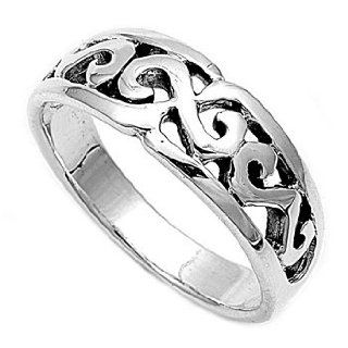 High Polish Sterling Silver Filigree Ring Jewelry