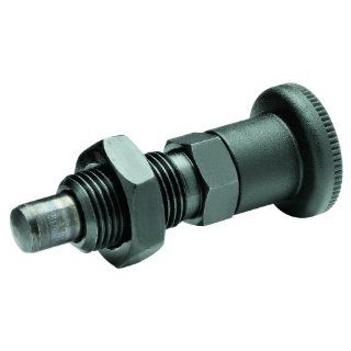GN 817.1 Series Steel Lock out Type Inch Size Indexing Plunger with Multiple Pin Lengths, with Lock Nut, 5/8" 11 Thread Size, 1.02" Thread Length, 6.3 lbs. Spring Load End Metalworking Workholding