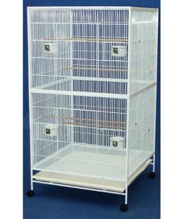 YML 1/2 in. Bar Spacing Flat Top Aviary Cage   White   Bird Cages