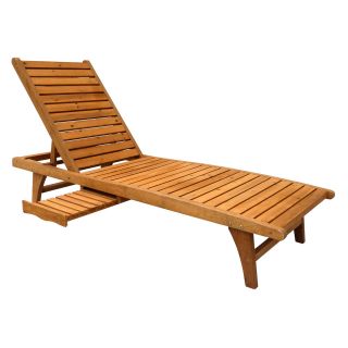 Leisure Season Chaise Lounge with Pull Out Tray   Outdoor Chaise Lounges