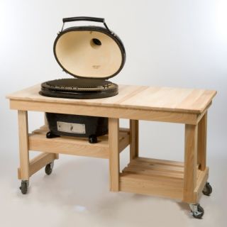 Primo Oval Large Kamado Grill with Counter Top Table Cart   Kamado Grills
