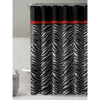 Victoria Classics Kara Zebra Shower Curtain with Resin Hooks   13 pc. Set   Shower Curtains