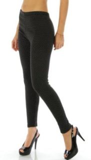 Fashion Chic pant Insulated fleece leggings Small polka dot Black PCS792