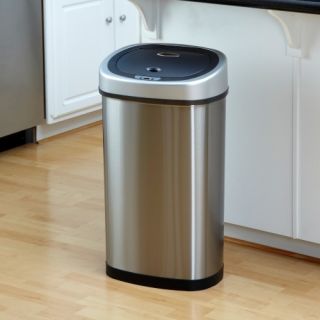 Nine Stars DZT 50 9 Touchless Stainless Steel 13.2 Gallon Trash Can   Kitchen Trash Cans