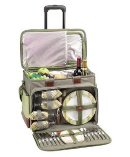 Deluxe Wheeled Picnic Cooler for 4   Coolers