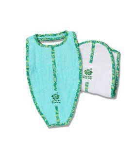 Surfer Baby Large Surfboard Shaped 100% Cotton Baby Bib and Burp Cloth Set (Green)  Baby