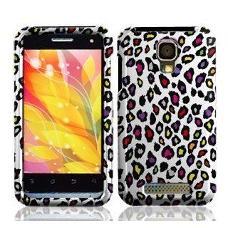 LF Leopard Designer Hard Case Protector Cover, LF Stylus Pen and Screen Wiper Bundle Accessory for ZTE Engage V8000 Cricket Cell Phones & Accessories