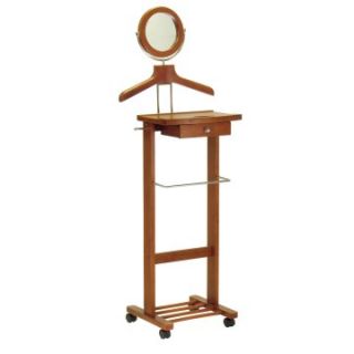 Winsome Jayden Wooden Valet Stand and Mirror   Clothes Racks