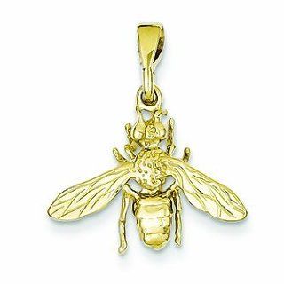 14K Gold Bee Charm Jewelry