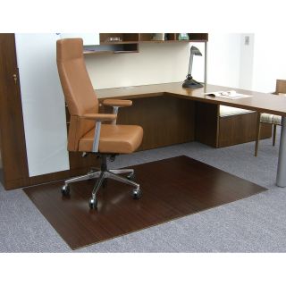 Dark Cherry 48 x 72 Bamboo Roll Up Office Chair Mat   Desk Chairs