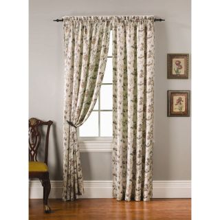 Window Accents Bedford Print Micro Suede Rod Pocket Panel Pair   Curtains