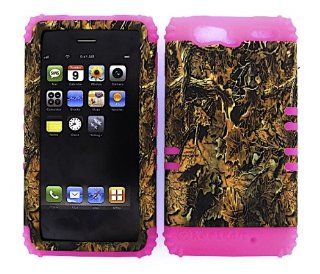 BUMPER CASE FOR MOTOROLA DROID RAZR MAXX XT913 HOT PINK SKIN CAMO BROWN LEAVES HARD CASE Cell Phones & Accessories
