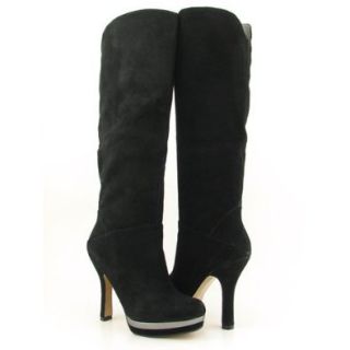 Nine West Women's Chicness Platform Boot,Black Suede,5 M US Shoes