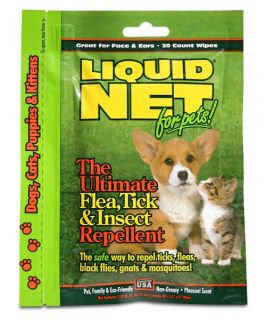 Liquid Net Ultimate Insect Repellent for Pets   60 Wipes   Crawling Insects
