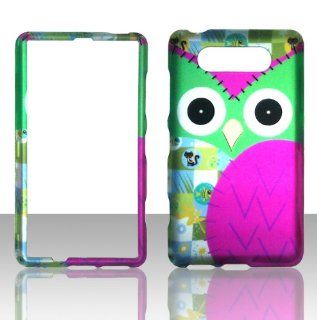 2D Green Owl Nokia Lumia 820 AT&T Case Cover Hard Phone Case Snap on Cover Rubberized Touch Protector Faceplates Cell Phones & Accessories